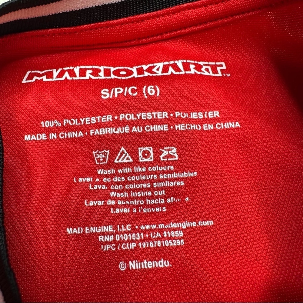 Mario Kart Tank Top Red/Black/White Size 6 - Picture 7 of 16